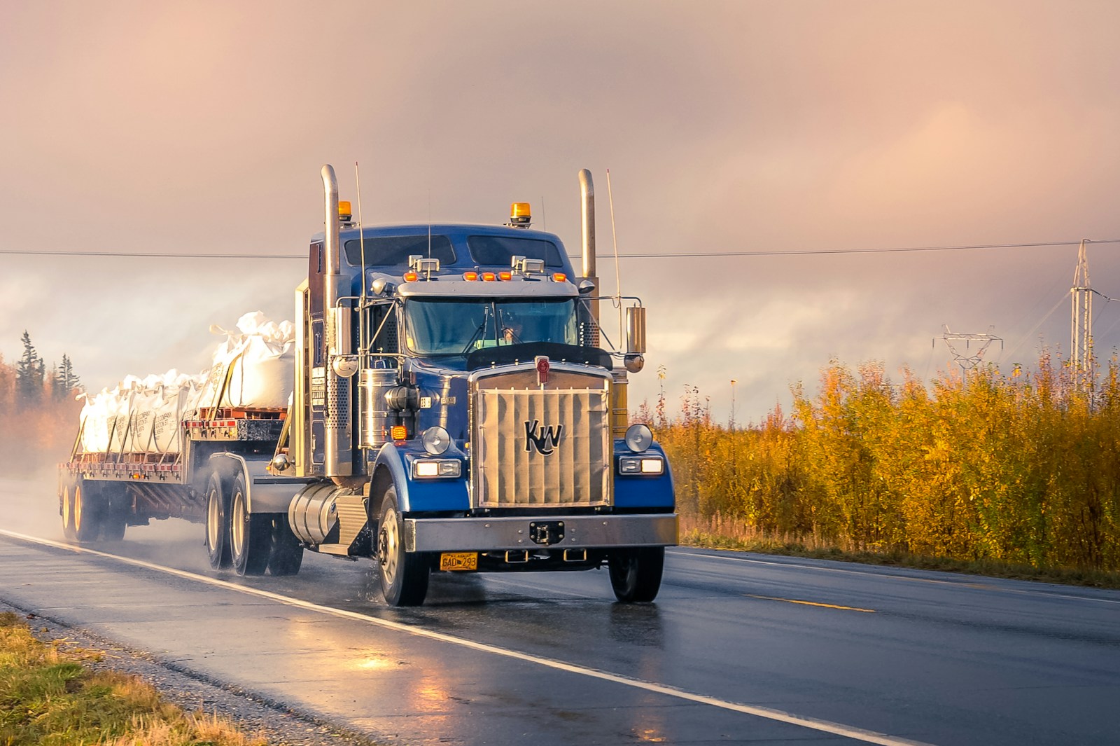 white and blue truck on road during daytime, commercial auto